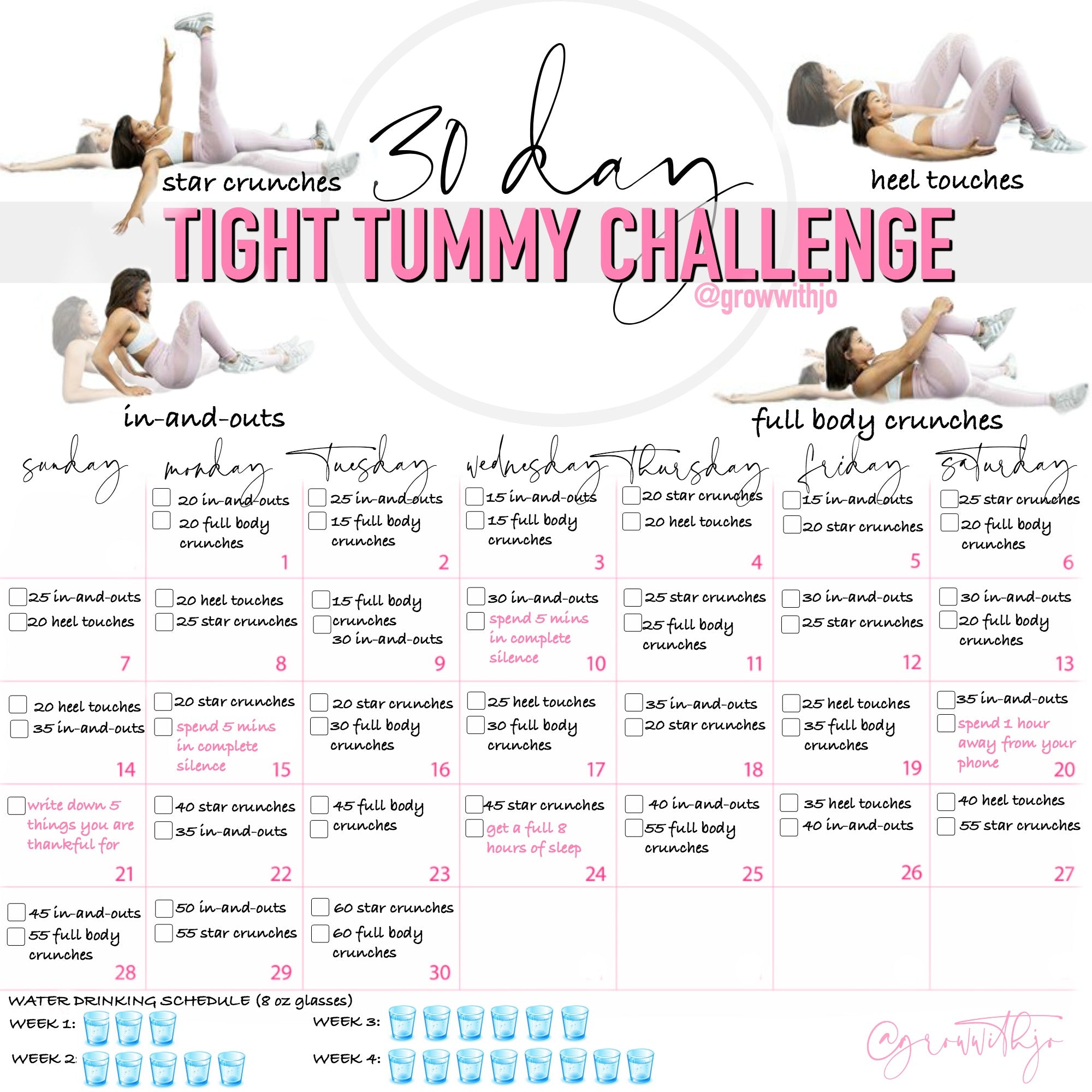 30 Day Tight Tummy Challenge by growwithjo